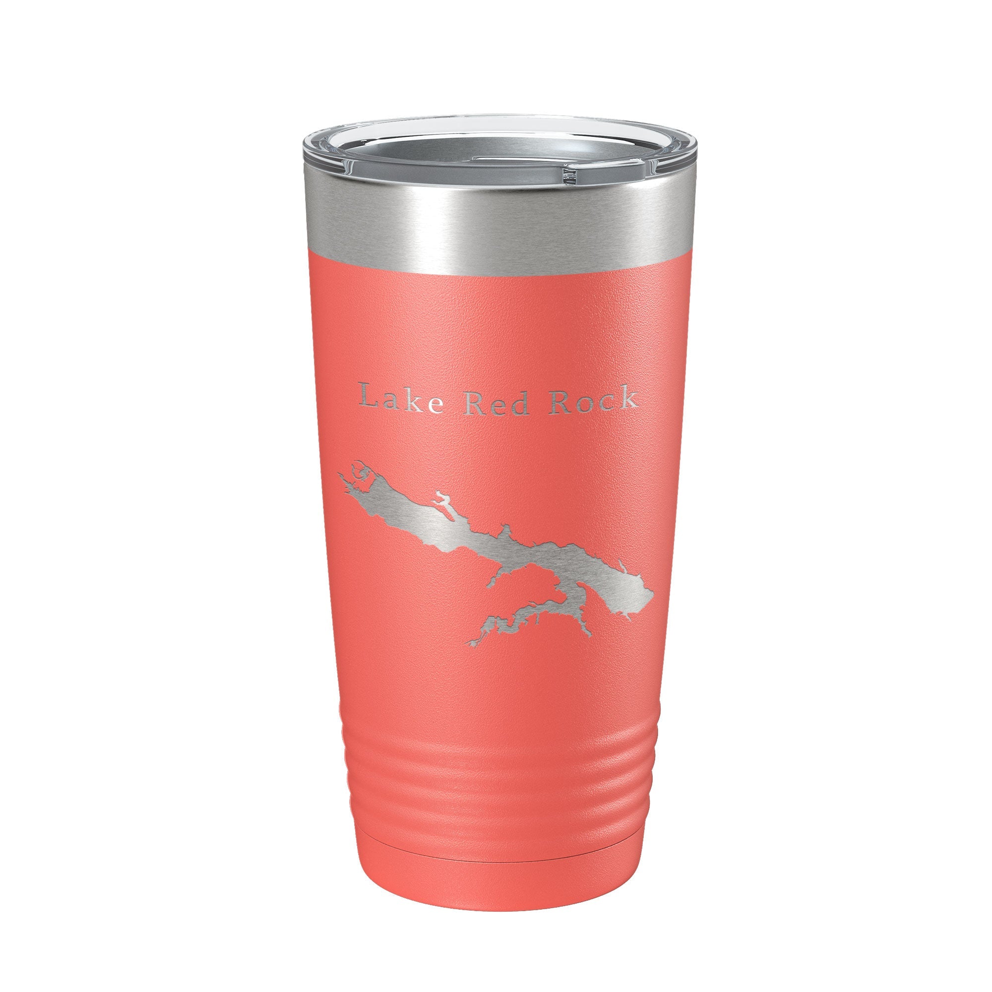 Lake Red Rock Map Tumbler Travel Mug Insulated Laser Engraved Coffee Cup Iowa 20 oz