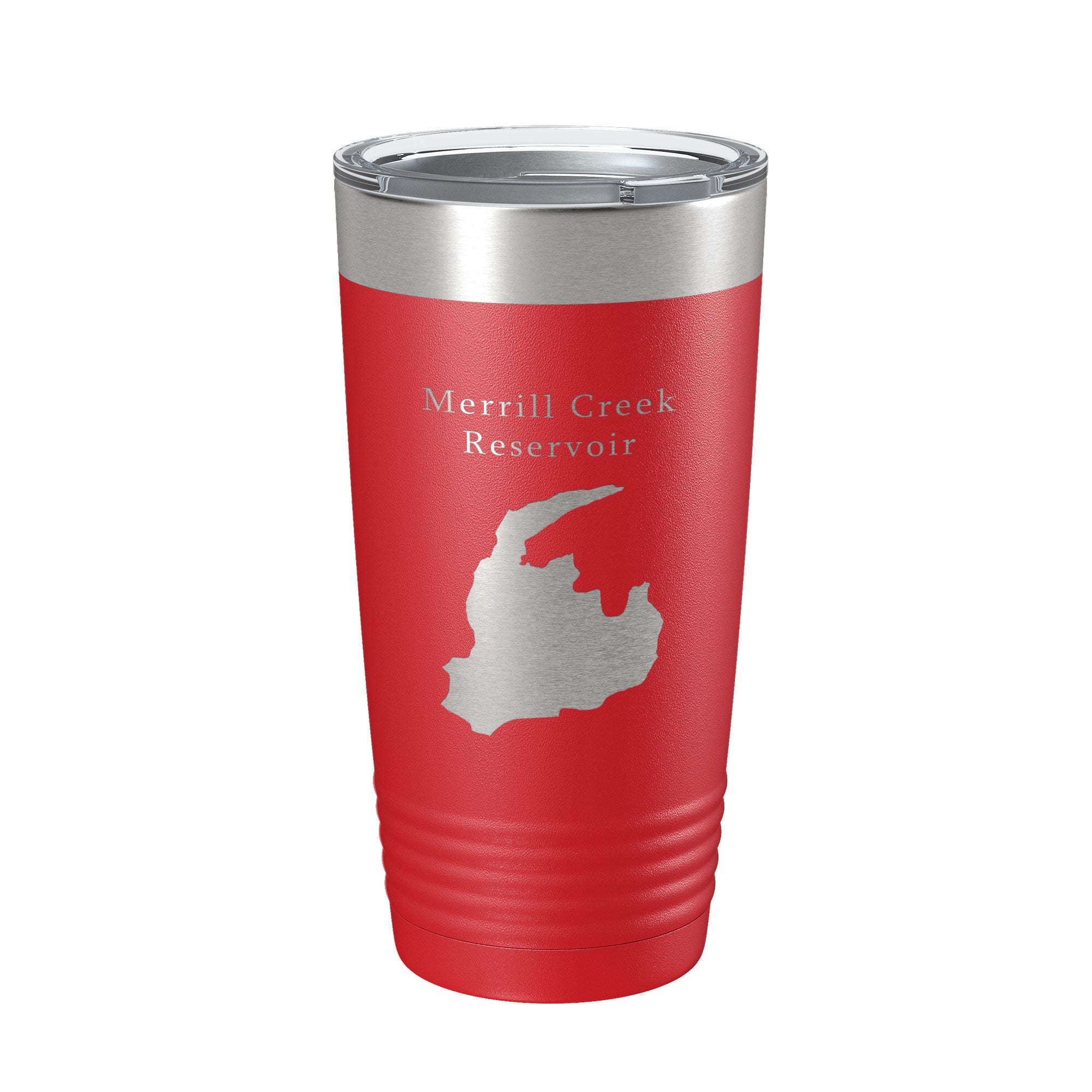 Merrill Creek Reservoir Tumbler Lake Map Travel Mug Insulated Laser Engraved Coffee Cup New Jersey 20 oz
