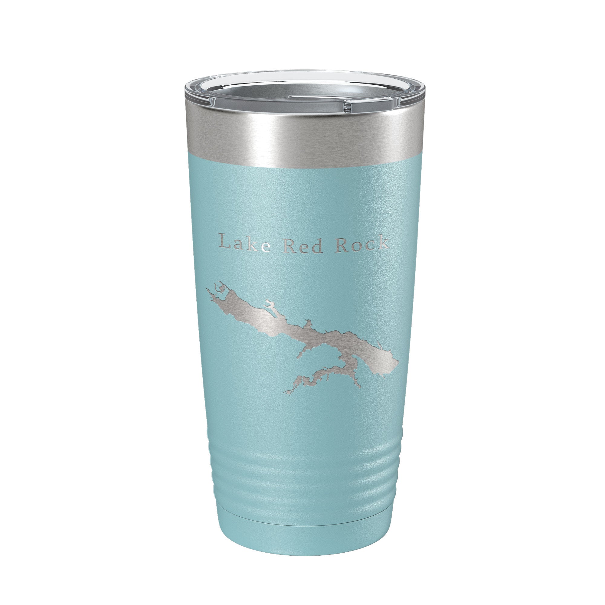 Lake Red Rock Map Tumbler Travel Mug Insulated Laser Engraved Coffee Cup Iowa 20 oz