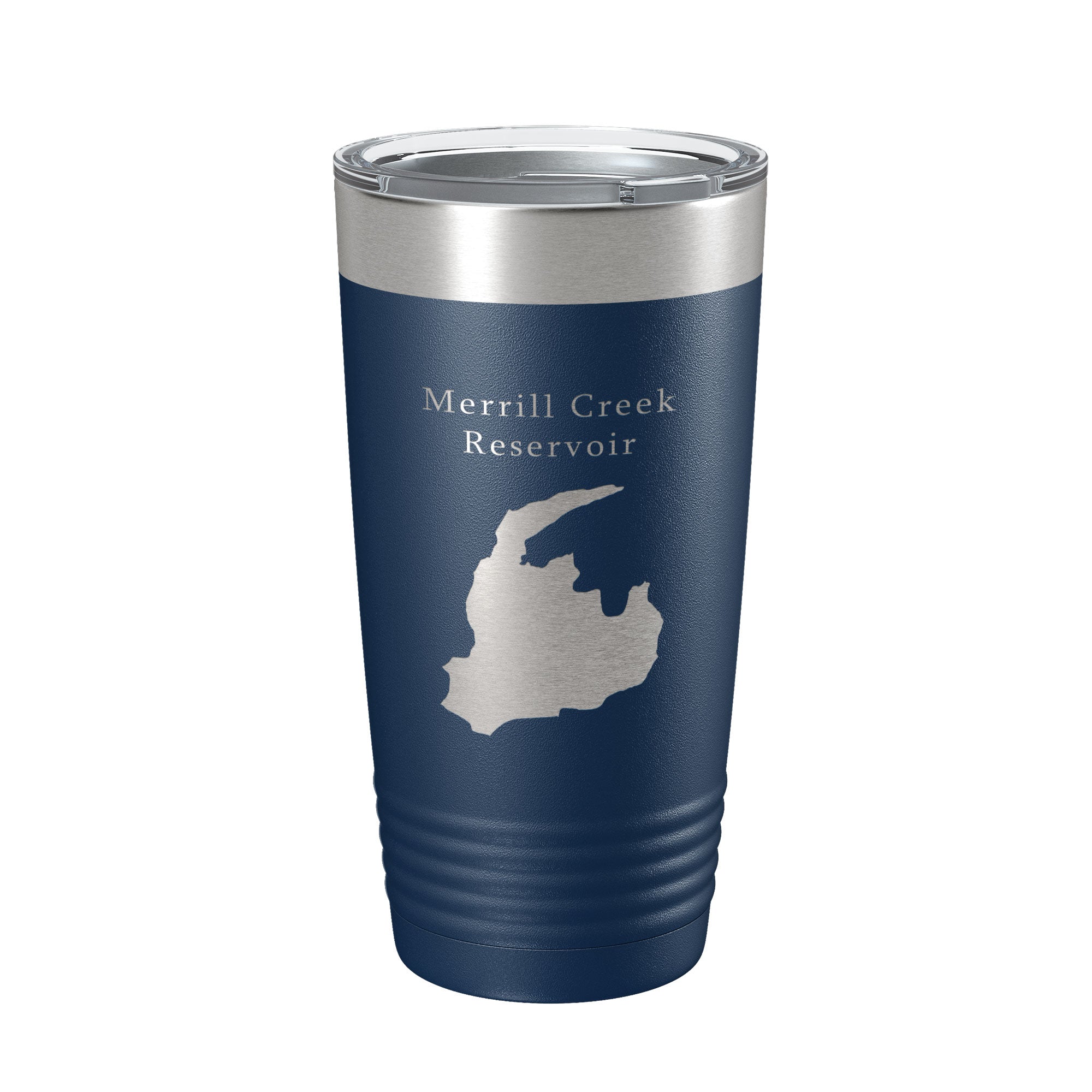 Merrill Creek Reservoir Tumbler Lake Map Travel Mug Insulated Laser Engraved Coffee Cup New Jersey 20 oz