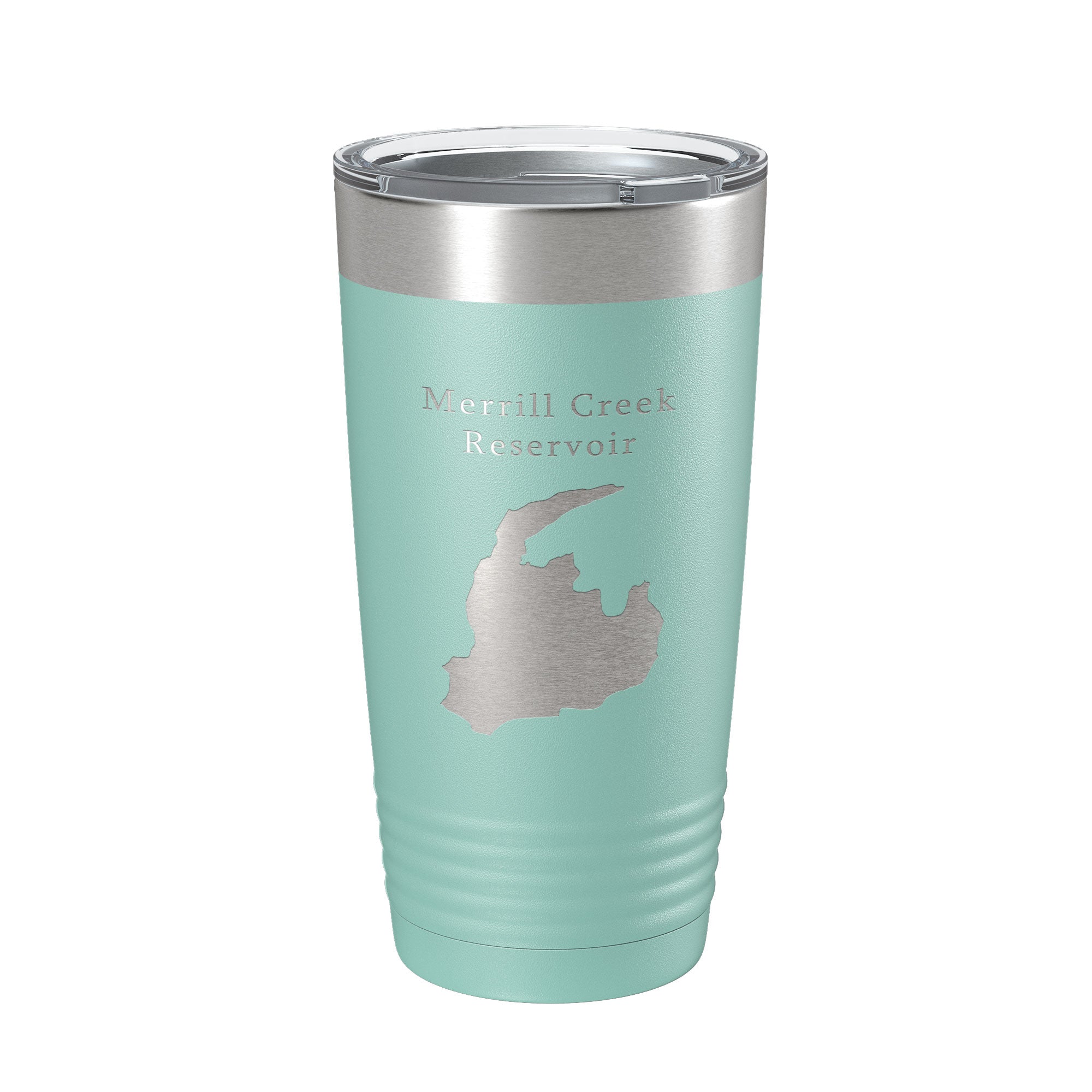 Merrill Creek Reservoir Tumbler Lake Map Travel Mug Insulated Laser Engraved Coffee Cup New Jersey 20 oz